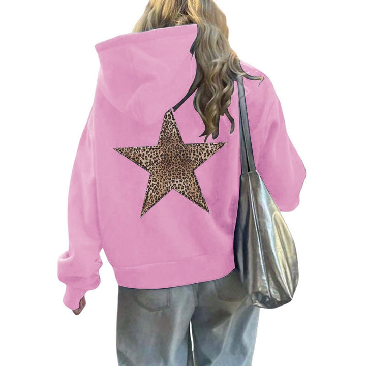 Damen Kapuzenpullover mit glitzerndem Sternmotiv Drune