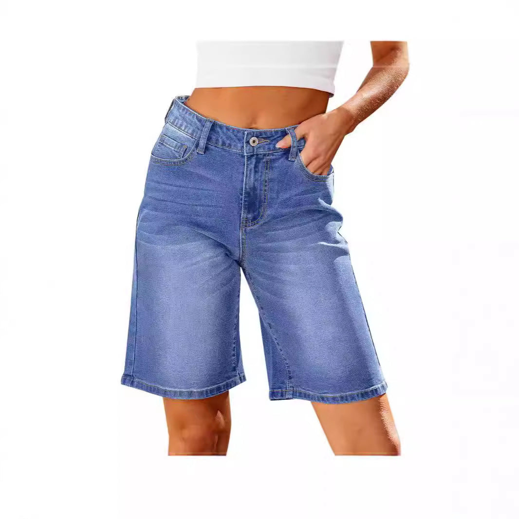 Damen Denim-Shorts mit lässigem Schnitt und lässigen Details Drune