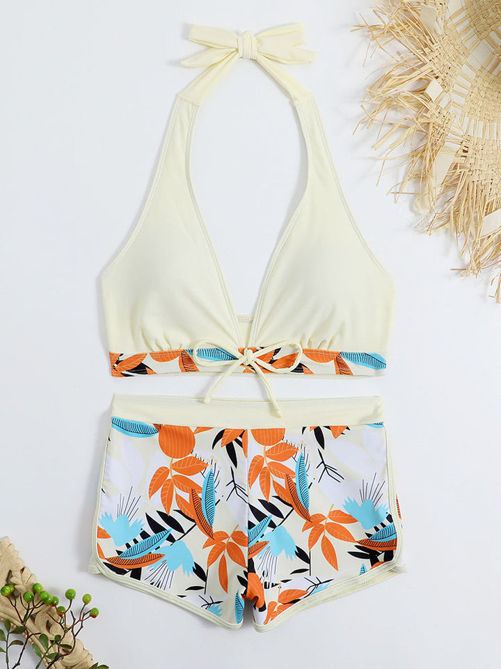 Damen Sportliches Bikini-Set mit verstellbarem Haltertop und Shorts Drune