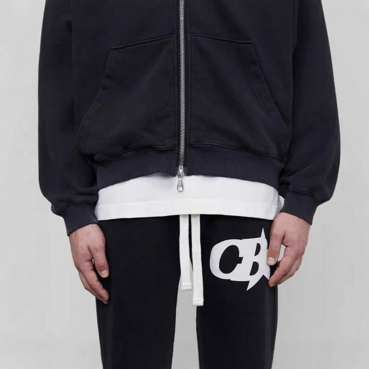 Herren Kapuzensweatjacke mit stylischem Logo und bequemen Bund Drune