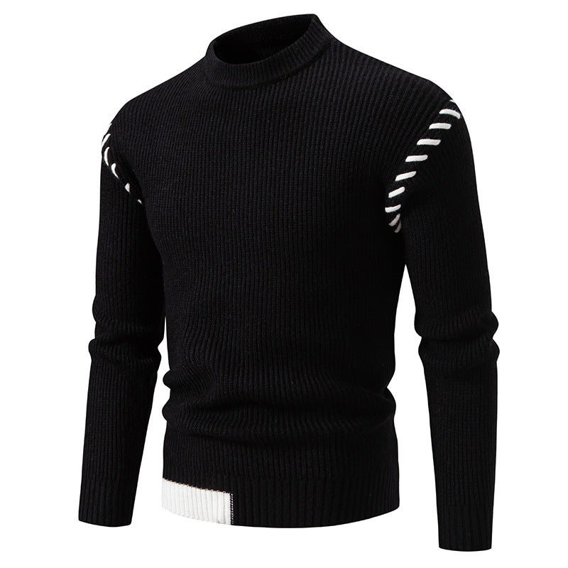 Herren modischer Strickpullover mit einzigartigem Design und hohem Kragen Drune