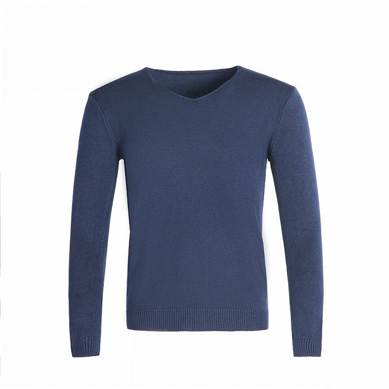 Herren nan feiner V-Ausschnitt-Pullover aus Baumwoll-Merino-Mix mit schmaler Silhouette Drune