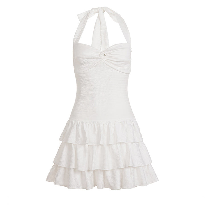 Damen Sommerliches Tüllkleid mit verstellbaren Spaghettiträgern und Rüschendetails Drune