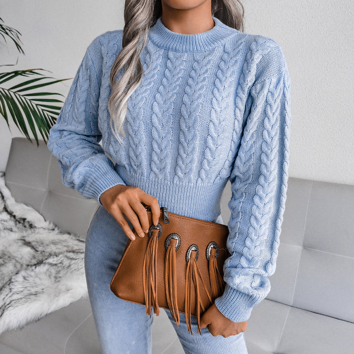 Damen Grobstrickpullover mit strukturiertem Zopfmuster und tailliertem Schnitt Drune