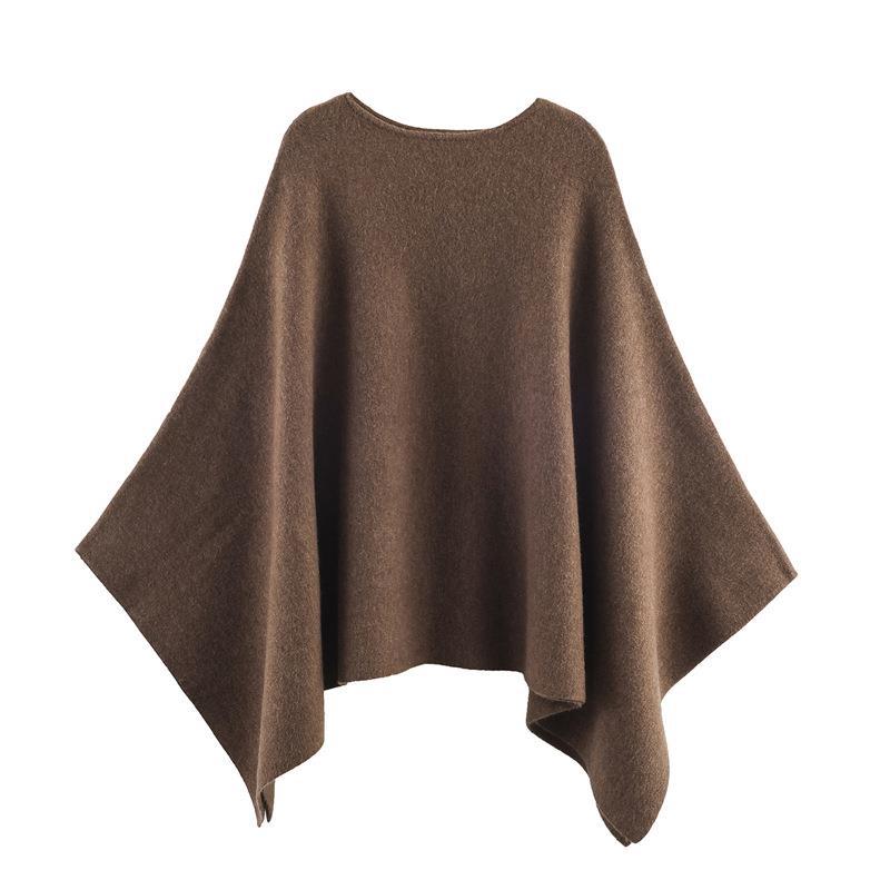 Damen eleganter PONCHO aus hochwertigem Material mit asymmetrischem Schnitt Drune