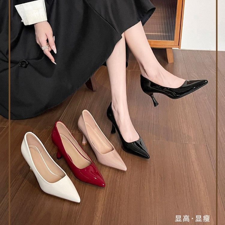 Damen Elegante Lack-Pumps mit komfortablem Blockabsatz Drune