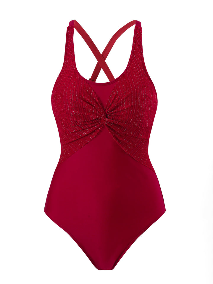 Damen Sportlicher Einteiler Badeanzug mit stilvollem Wickel-Design Drune