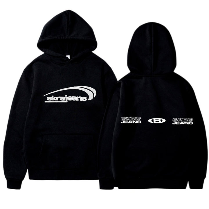 Damen Kapuzensweater mit modernem Logo-Design und praktischen Kängurutaschen Drune