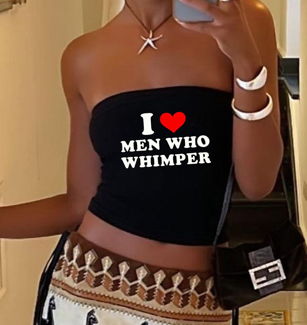 Damen Bandeau-Top mit auffälligem Statement-Aufdruck Drune