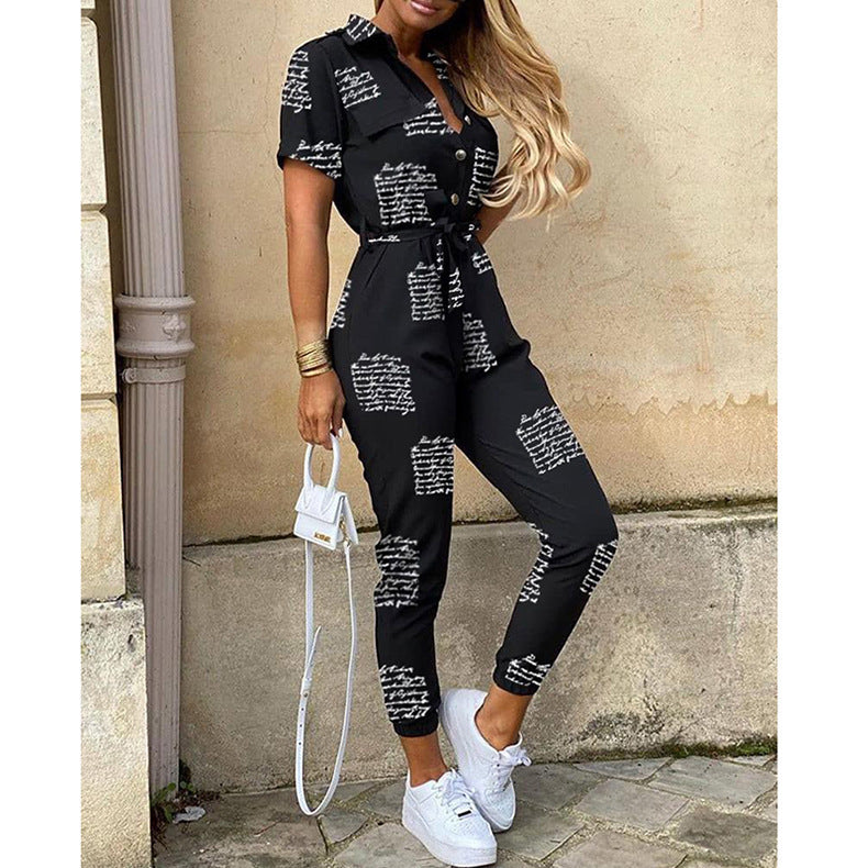 Damen eleganter Jumpsuit mit tailliertem Schnitt und praktischen Taschen Drune