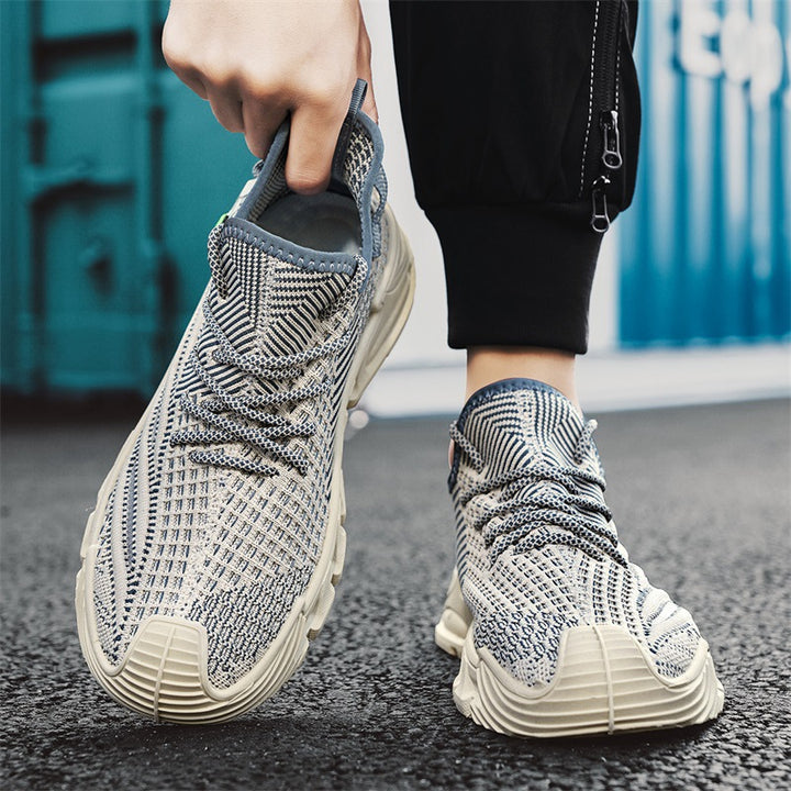 Herren leichte gestrickte Trail‑Sneaker mit sockenähnlichem Einstieg und stoßdämpfender Profilsohle Drune