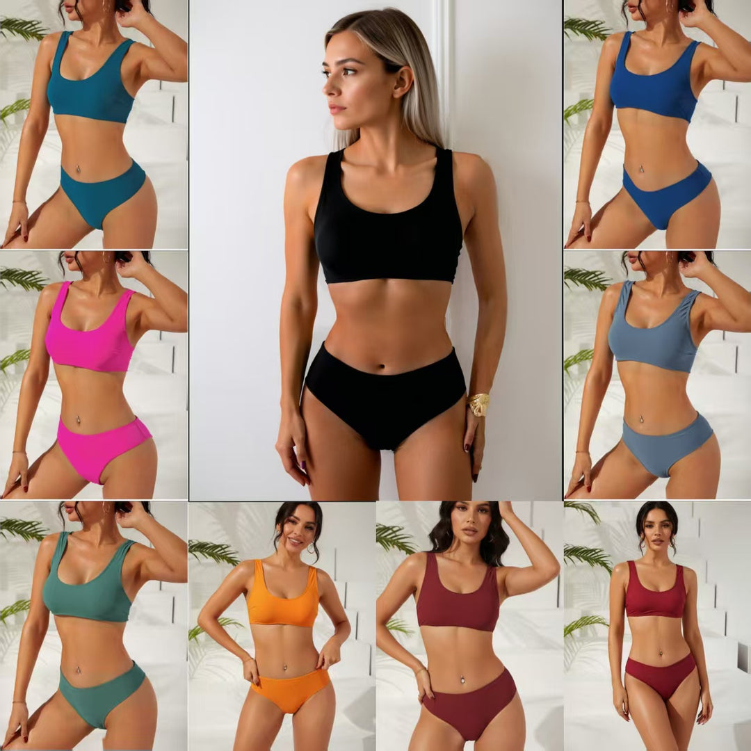 Damen Sportlicher Bikini mit körperbetontem Schnitt Drune