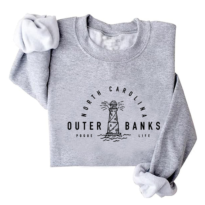 Damen Sweatshirt mit maritimem Leuchtturm-Motiv und lässigem Schnitt Drune