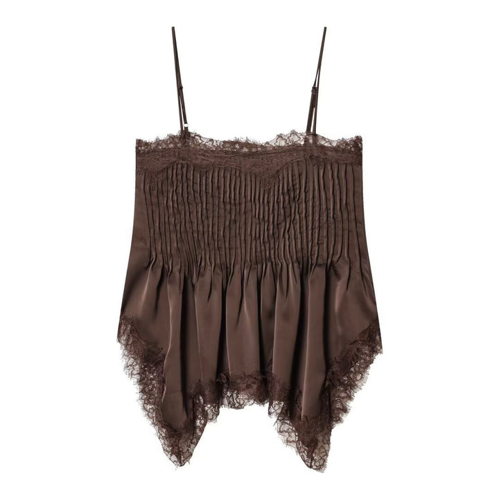 Damen Spitzen-Camisole mit elastischem Detail und fließendem Schnitt Drune