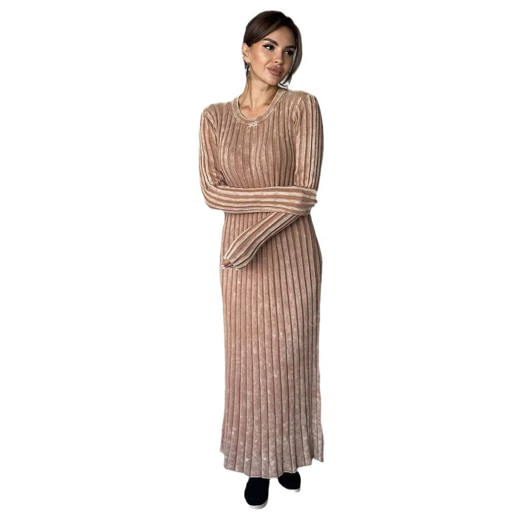 Damen Maxikleid mit Streifenstruktur und elegantem Schnitt Drune