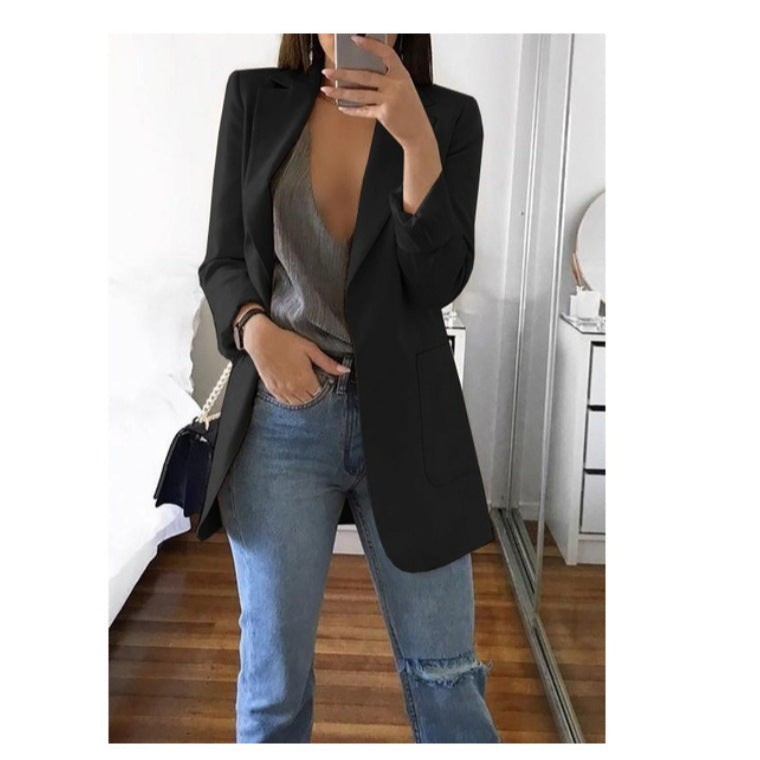 Damen eleganter Blazer mit tailliertem Schnitt und praktischen Taschen Drune