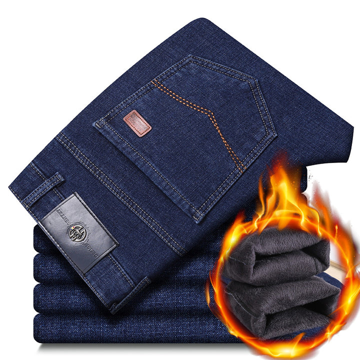 Herren warme gefütterte Jeanshose mit klassischem Schnitt Drune