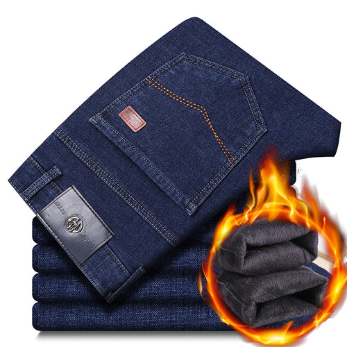 Herren warme gefütterte Jeanshose mit klassischem Schnitt Drune