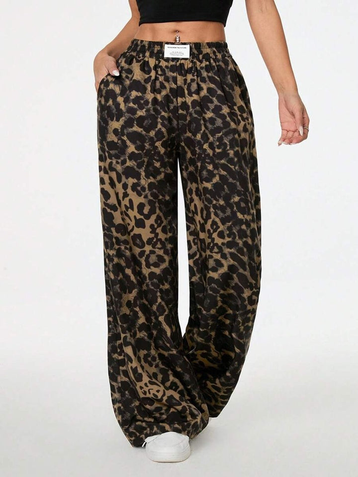Damen Palazzo-Hose mit schickem Leopardenmuster Drune