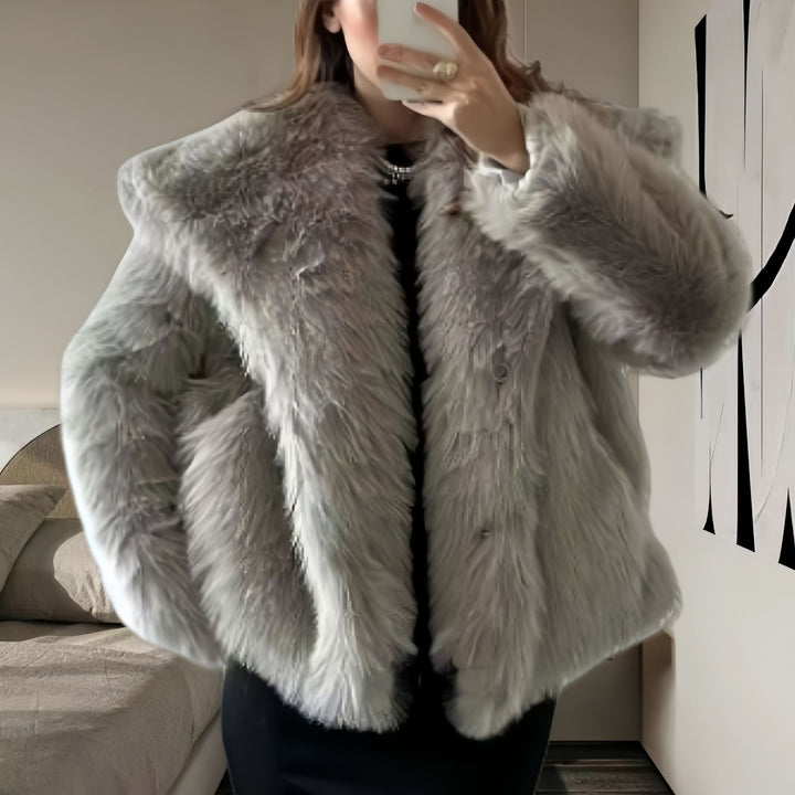 Damen kuschelige Pelzjacke Drune