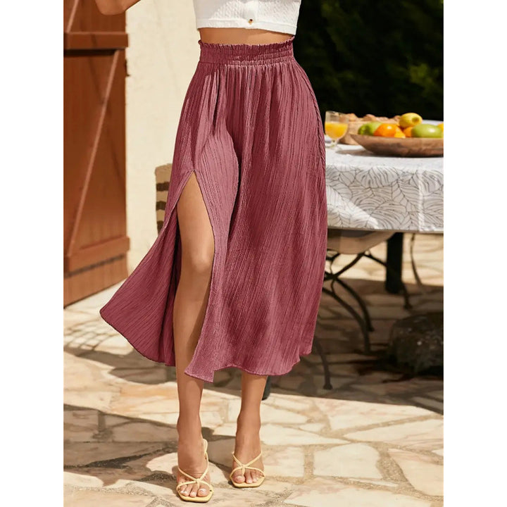 Damen Maxirock mit eleganter Asymmetrie und hohem Schlitz Drune