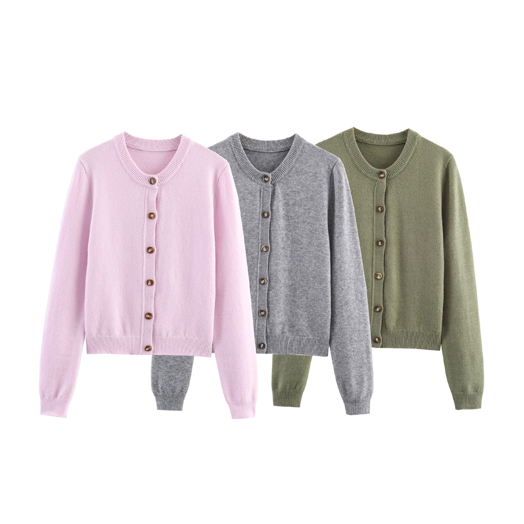 Damen Strickjacke mit Knopfverschluss und feiner Webstruktur Drune