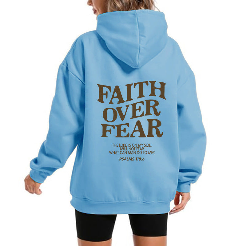 Damen Kapuzensweater mit motivierendem Schriftzug und bequemem Schnitt Drune