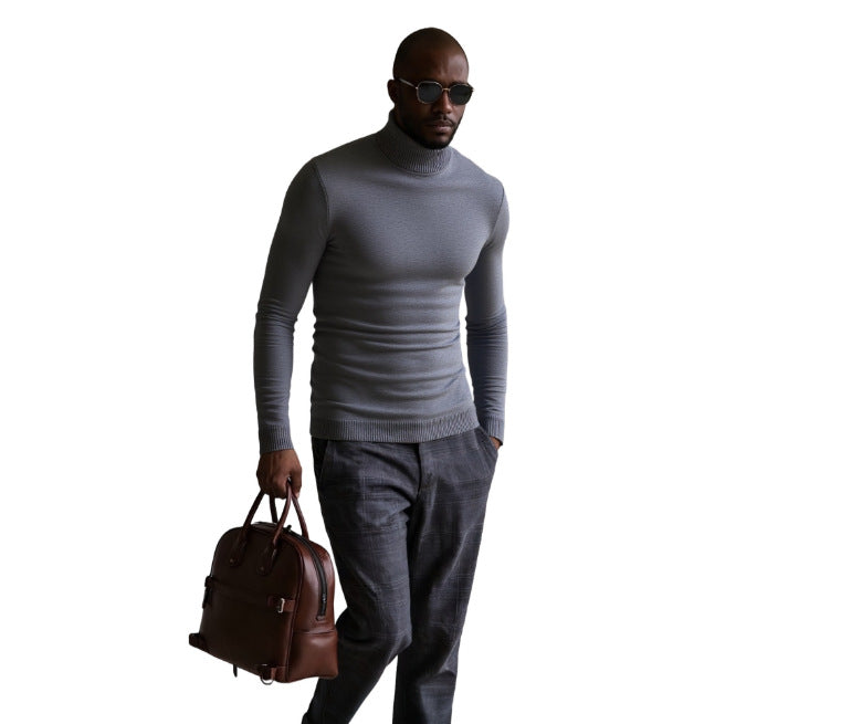 Herren rollkragen pullover mit feiner Struktur Drune
