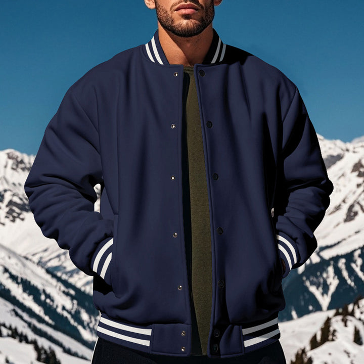 Herren nan stylische College-Varistyjacke mit geripptem Kragen, elastischen Bündchen und wärmender Thermowattierung Drune