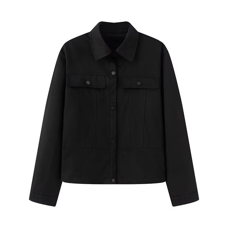 Damen modische Utility-Jacke mit großen Taschen und trendigem Schnitt Drune