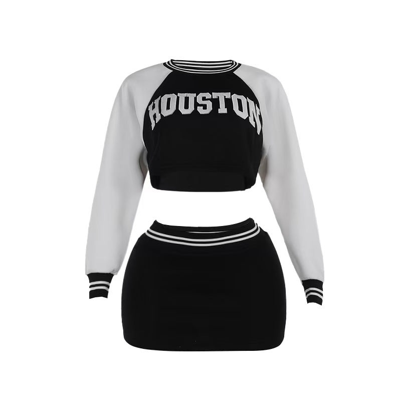 Damen Sportliches Oberteil und Minirock Set Drune