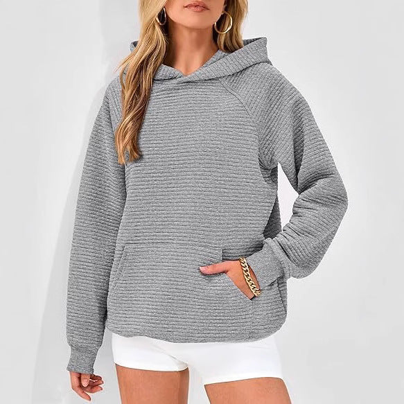 Damen gemütlicher Kapuzenpullover mit strukturiertem Design Drune