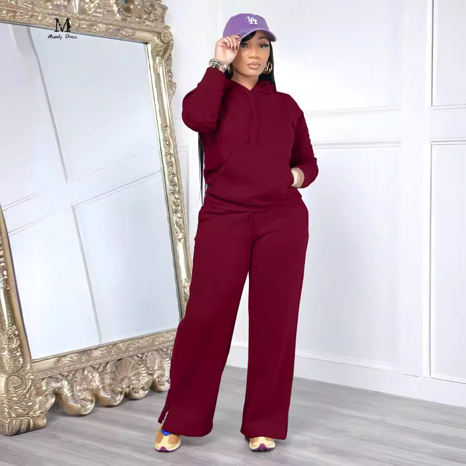Damen entspannter Hooded Sweatsuit Drune