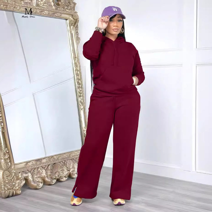 Damen entspannter Hooded Sweatsuit Drune