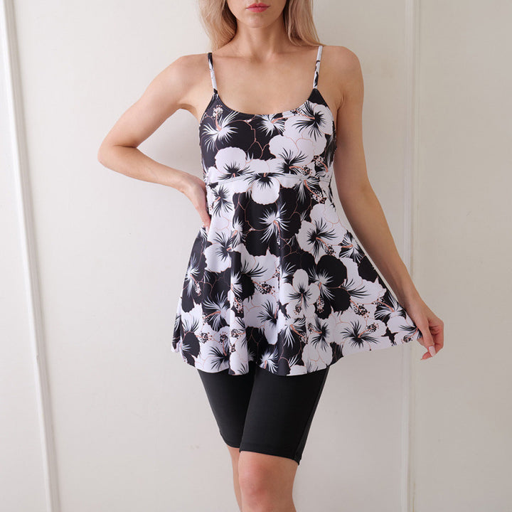 Damen Tankini-Set mit floralem Design und sportlichen Shorts Drune