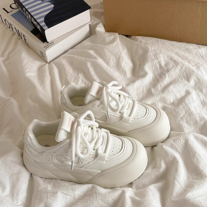 Damen Sportliche Sneakers mit übergroßem Sohlenprofil und atmungsaktiven Einsätzen Drune