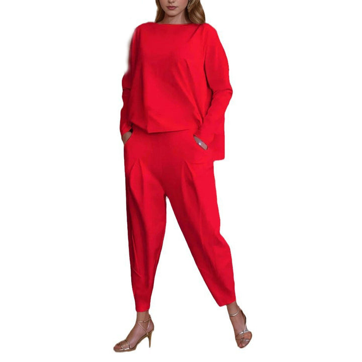 Damen Elegantes Set mit lässigem Oberteil und bequemen Hosen Drune