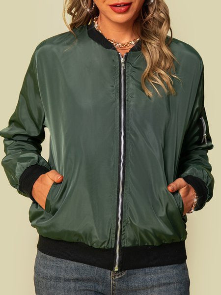 Damen lässige Bomberjacke mit praktischen Taschen und lässigem Schnitt Drune
