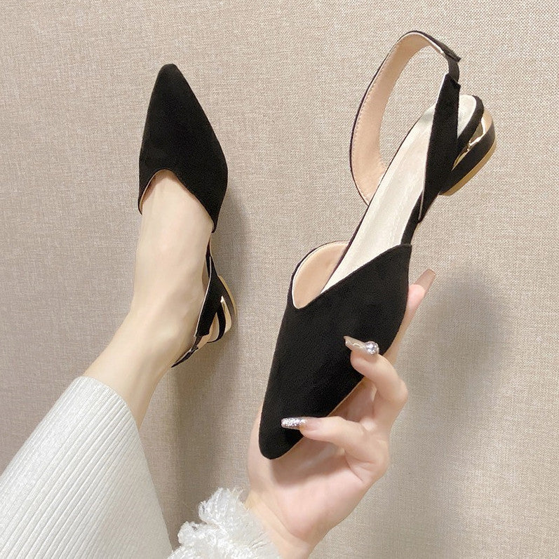 Damen elegante Slingback Ballerinas mit verstellbarem Riemendesign Drune