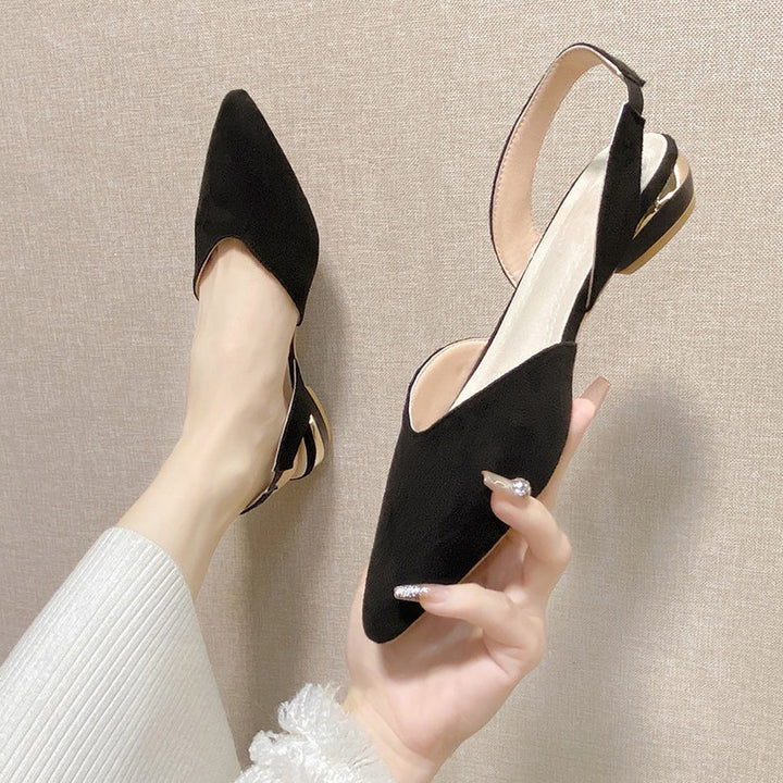 Damen elegante Slingback Ballerinas mit verstellbarem Riemendesign Drune