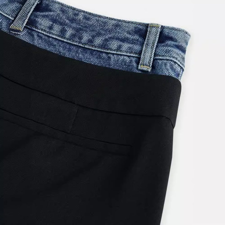 Damen Weit geschnittene High-Waist-Stoffhose Drune
