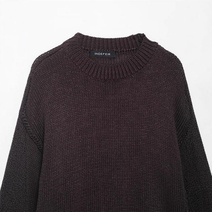 Damen lässiger Strickpullover mit weitem Schnitt und Oversized-Style Drune