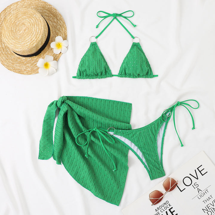 Damen Triangel Bikini-Set mit schickem Wickelrock Drune