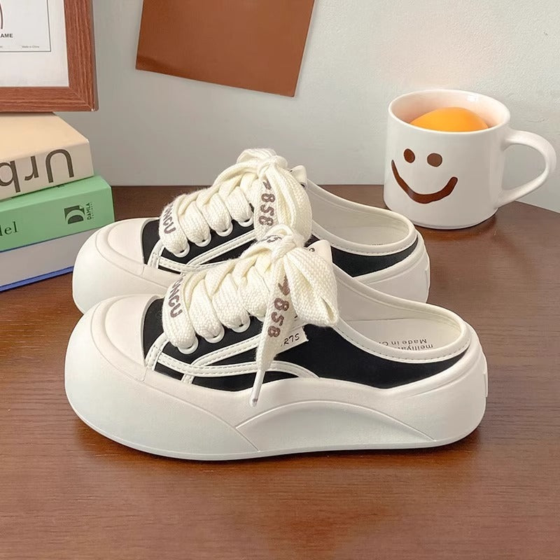 Damen Sportliche Plateausneaker mit elastischen Schnürsenkeln und luftigem Obermaterial Drune