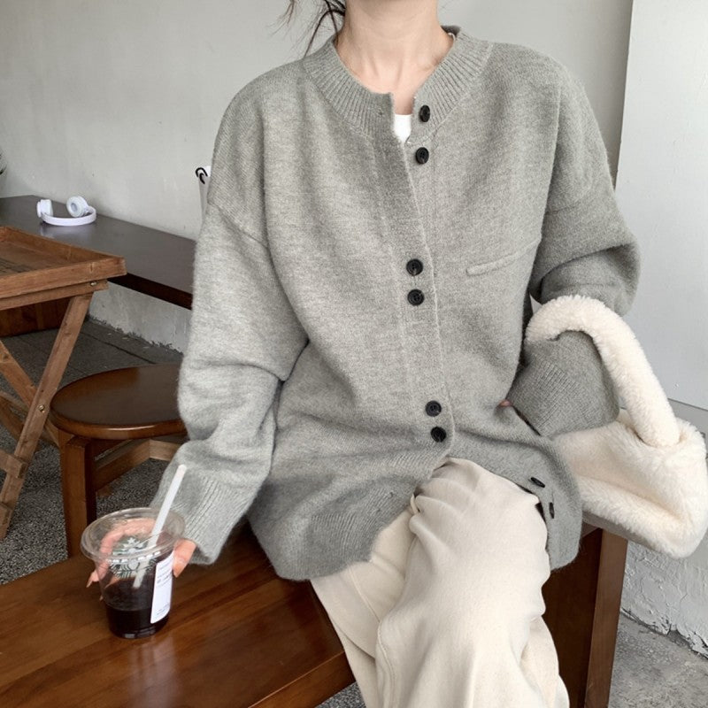 Damen Strickjacke mit hochwertigem Weichgarn und knopflosem Design Drune