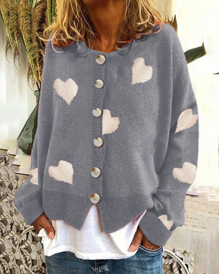 Damen Strickjacke mit Herzmotiv und modischem Schnitt Drune