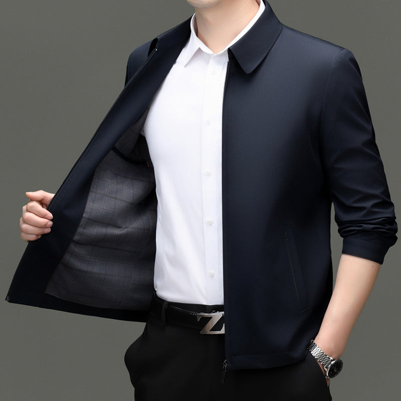 Herren elegante Übergangsjacke mit modernem Kragen und sorgfältig verarbeitetem Innenfutter Drune