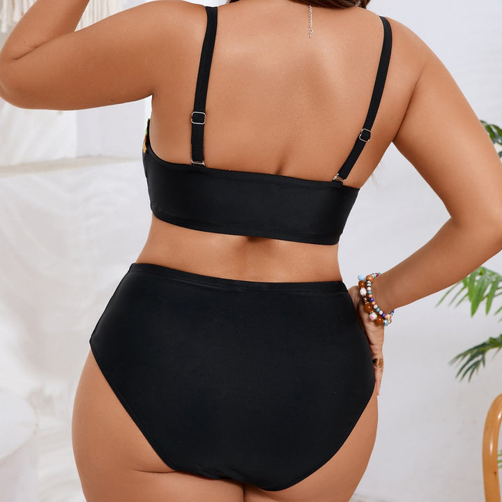 Damen Bandeau-Bikini-Set mit floralem Akzent Drune