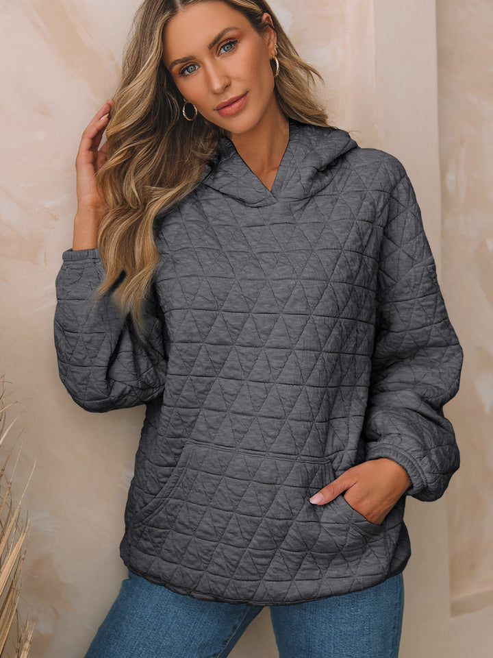 Damen Stepppullover mit gemütlicher Kapuze und praktischen Taschen Drune