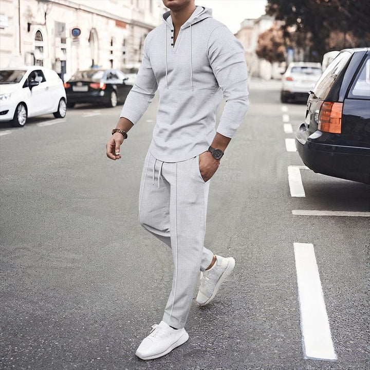 Herren sportliches Hoodie und Jogginghose Set mit atmungsaktiver Struktur Drune